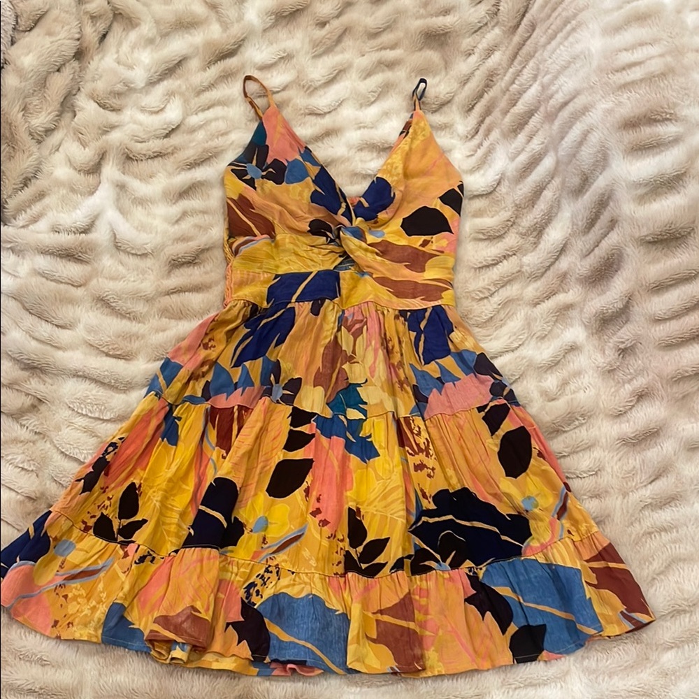 Angie Yellow and Blue Mini Dress